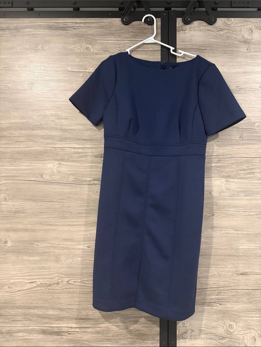 Ann Taylor Navy Short-Sleeve Sheath Dress
